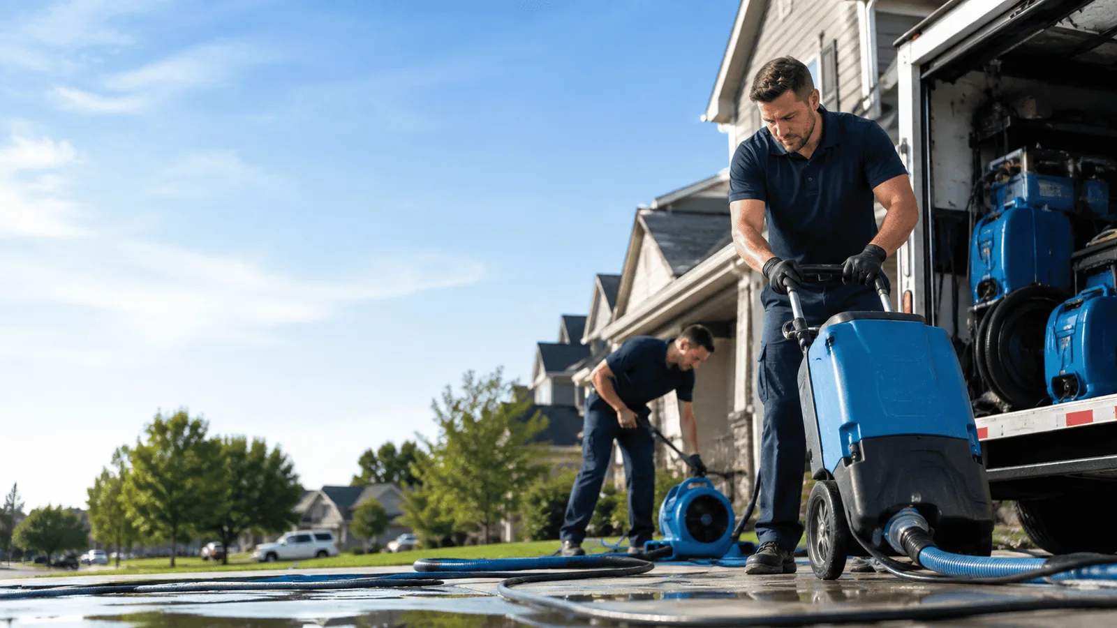 Ceiling Water Damage Restoration being performed in Hay Springs, NE